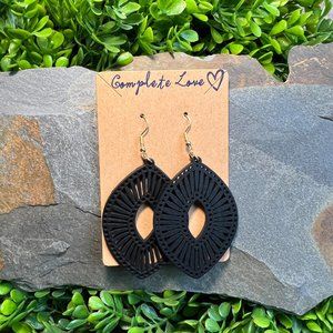 Large Cut Out Wood Earrings, Boho Statement Wooden Earrings~NWT